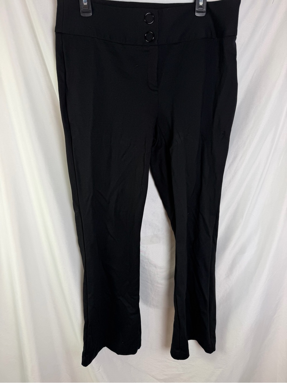Alfani Black Stretch Trousers 14W Double Ring High Waist Pants